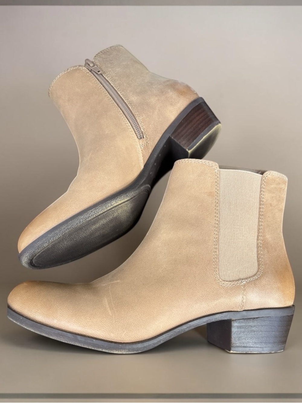 LUCKY BRAND Bylsea Leather Ankle Boots in Wheat (8)